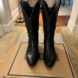 Tecovas Black Leather Women's Western Heeled Boots
